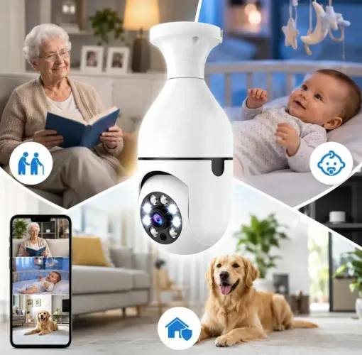 Camera Lâmpada wi-fi Jortan