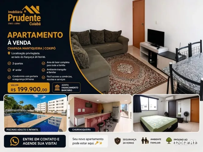 Apartamento para Venda em Cuiabá, Coophema, 2 dormitórios, 1 banheiro, 1 vaga