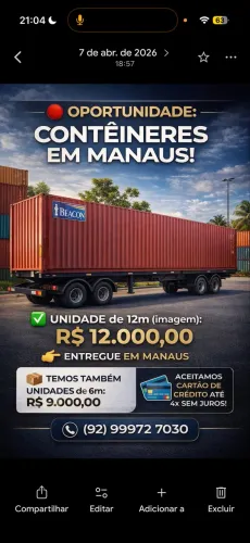 Container 40 pés e 20 pés