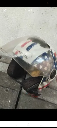 Capacete Aberto Com Viseira Solar American Atomic
