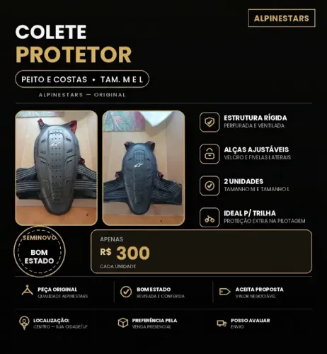 Vendo Material para Motociclista em Ótimo Estado
