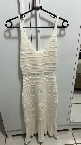 Vestido de tricô branco