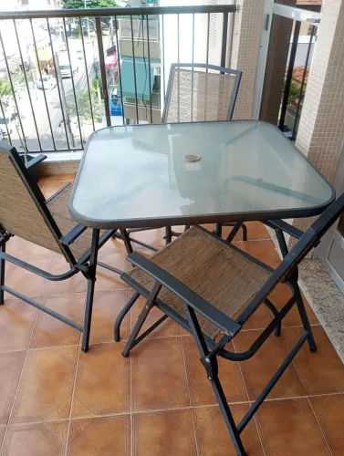 Conjunto de mesa para varanda 