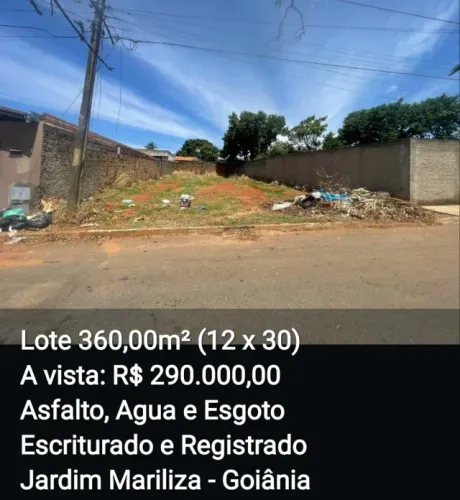 lote no setor Mariliza-Goiânia