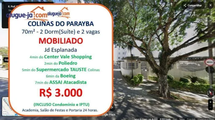 Apartamento com 2 dormitórios para alugar, 70 m² por R$ 3.000/mês - Jardim das Colinas - S