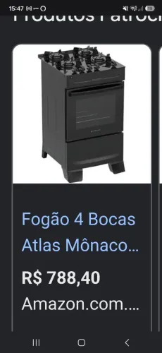 Fogão atlas 4 bocas acendimento manual na garantia