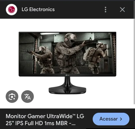 Monitor Gamer Lg 25um58g-p 25 Ultrawide Perfeito Estado 75hz