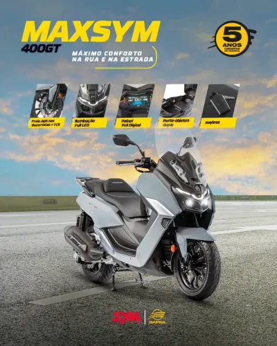 DAFRA MAXSYM 400 GT 24 X NO CARTÃO DE CRÉDITO