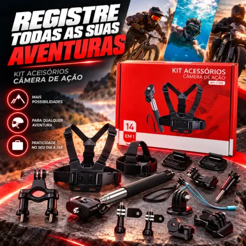 Kit para câmera de ação suporte de peito para celular