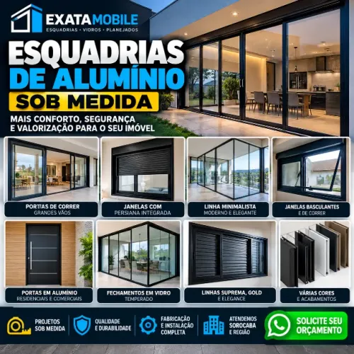 Esquadrias de Alumínio Sob Medida - Portas e Janelas - Sorocaba