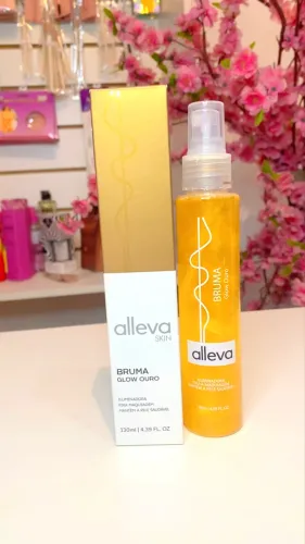 BRUMA FIXADORA GLOW OURO ALLEVA 130ML