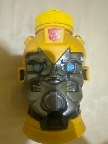 Garrafa de água cabeça de boneco do bumblebee geek 