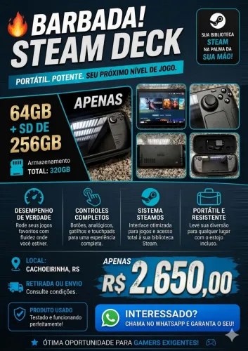 STEAM DECK 320GB. BARBADA!