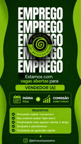 ? VAGA PARA VENDEDOR(A) DE PASSEIOS DE JET SKI