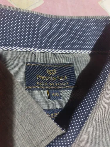 Camisa Social Masculina Preston Field 4G Cinza - Nova