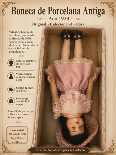 Boneca de Porcelana Antiga - Ano 1920