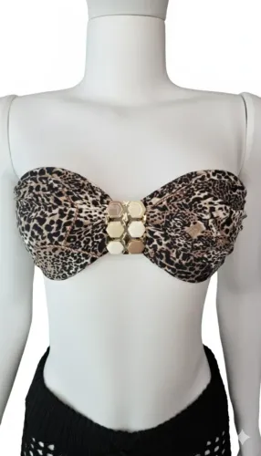  Top Biquíni sem alça M Oncinha Detalhe Metal WAMP ORIGINAL