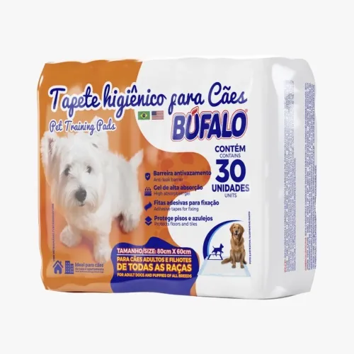 Tapete Higiênico Búfalo 80x60cm 30 unidades