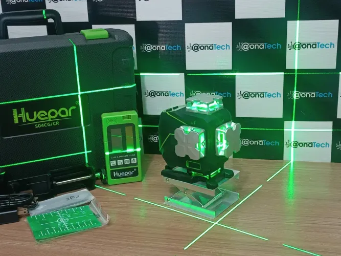 Nível a laser 16 linhas com bateria recarregável e RECEPTOR pra uso EXTERNO