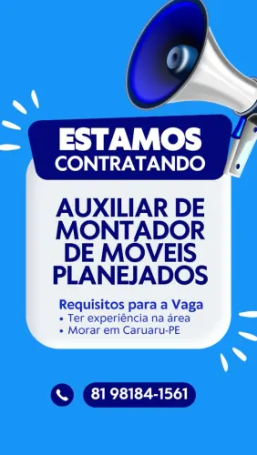 Vaga de emprego - Auxiliar Montador Móveis 