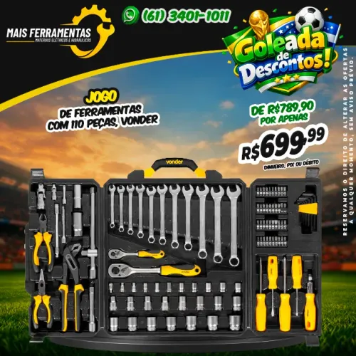 Jogo de ferramentas com 110 peças VONDER