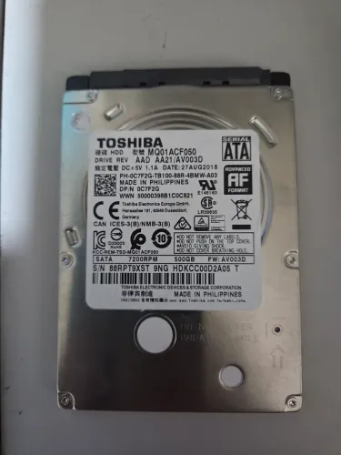 HD Toshiba 500GB 2,5 notebook usado 100% saudavel