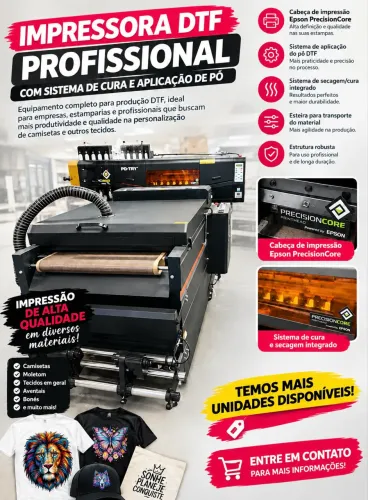 Impressora DTF Profissional + Sistema de Cura e Aplicação de Pó