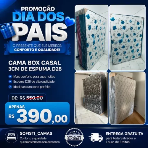 Cama Box Casal D28 Nova - Apenas R$390 | Entrega Grátis Pra toda Salvador e Lauro