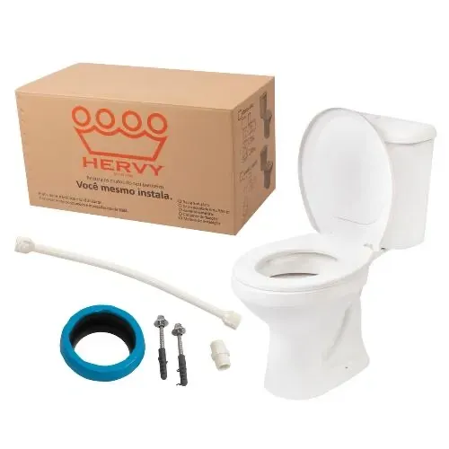 Kit Vaso Com Caixa Acoplada Uno Single Flush Branco Hervy