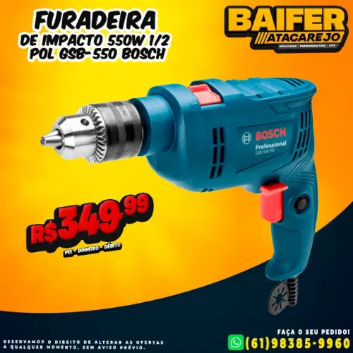 Furadeira de Impacto 550w 1/2 Pol GSB-550 Bosch