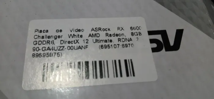 Vendo placa de vídeo amd rx6600 arshock