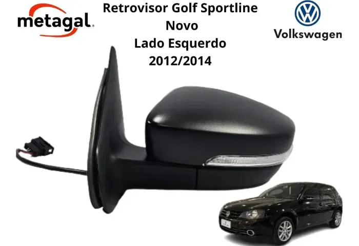 Retrovisor Volkswagen Golf Sportline 2012 2013 2014 Esquerdo NOVO