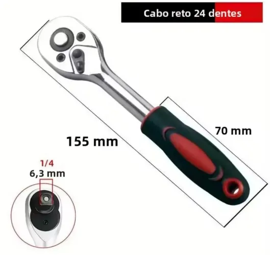 Chave Catraca 1/4 reversível 