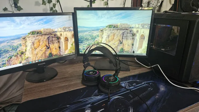 PC Gamer + headset + 2 telas