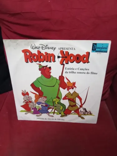 LP disco vinil raro Walt Disney apresenta Robin Hood Estórias e Canções da Trilha Sonora