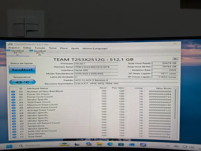 SSD SATA TEAM CREATOR 512GB