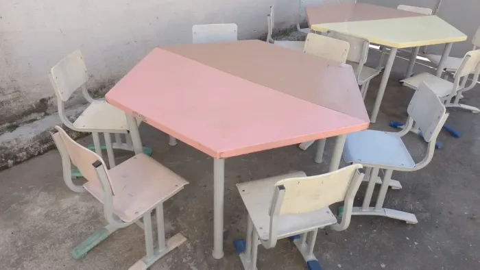 Conjunto hexagonal desk infantil