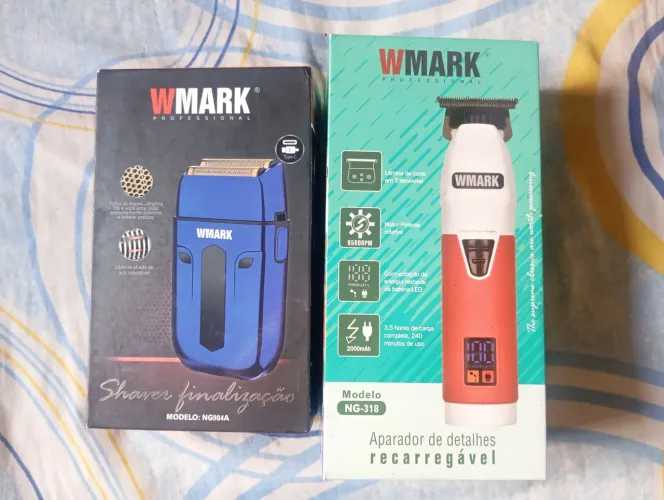 Kit WMARK Profissional - Aparador de Detalhes NG-318 + Shaver de Acabamento NG984A