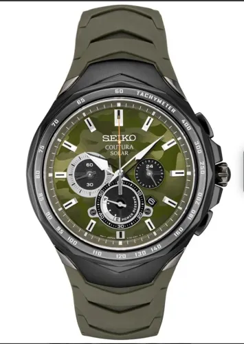 Relógio Seiko Coutura Powered Chrono Solar Verde SSC747