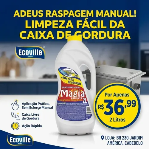 Produto de limpeza para caixa de gordura