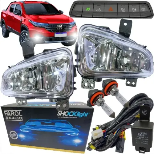 Kit Farol Milha Strada Freedom Botão Original Shocklight (com ou sem desembaçador)