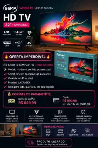 Promoção Smart TV Semp 32" 
