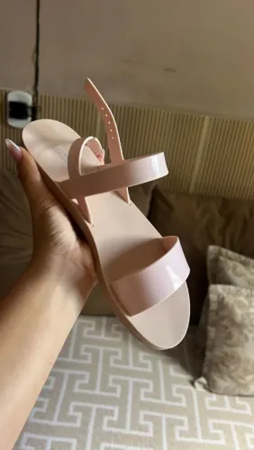 Sandália Rasteira Melissa Lip Rosa