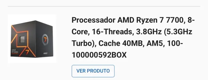 Processador Ryzen 7 7700 AM5 