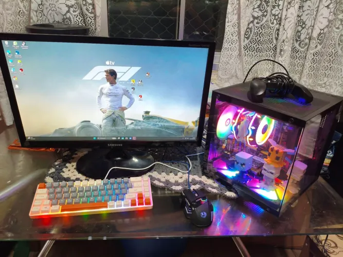 Pc gamer completo monitor tv led Samsung leiam anúncio