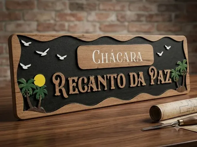 Letreiro Rústico Placa Para Entrada De Condomínio Chácara