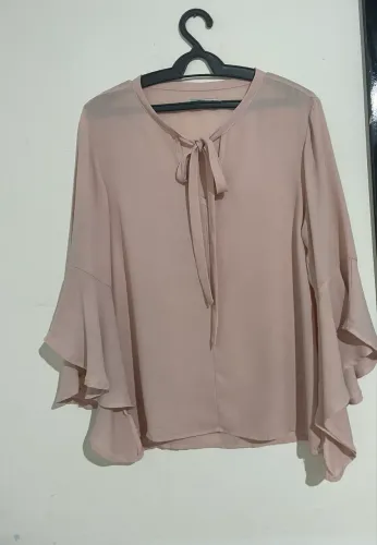 Blusa Feminina Rosé com Laço