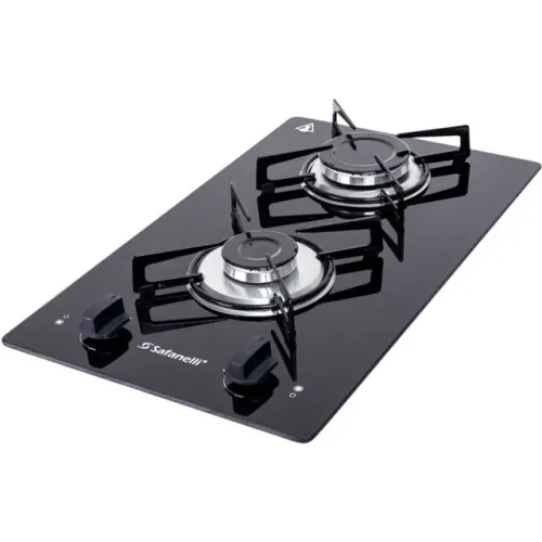 Fogão Cooktop safanelli simplice 2 bocas mesa de vidro