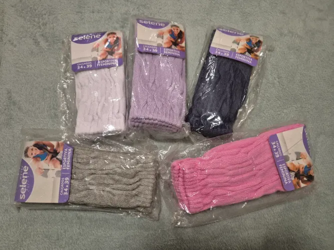 Kit com 5 Meias Esportivas Feminina Selene