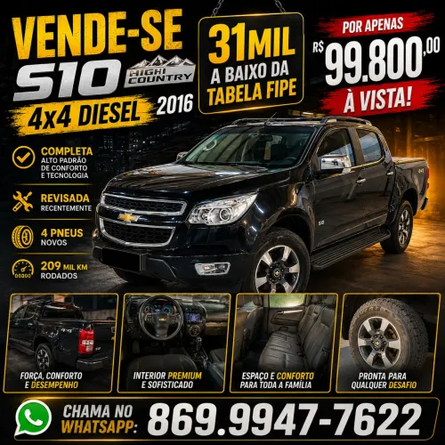 Chevrolet S10 P-up H.country 2.8 4X4 CD Dies.aut. 2016